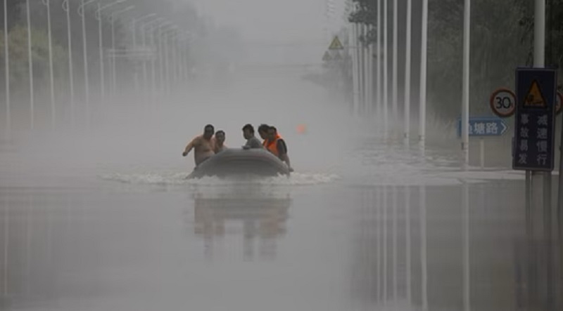 चीनको हेबेईमा बाढीमा पर‍ि १० जनाको ज्यान गयो