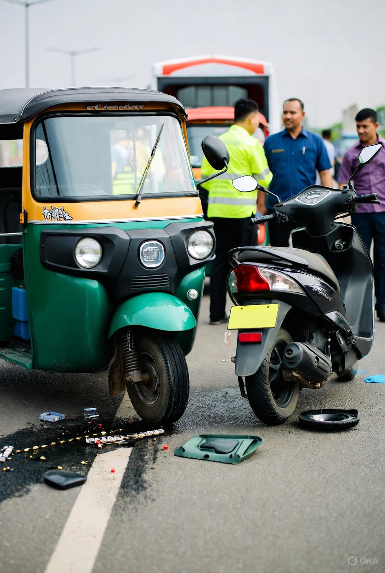 कावासोतीमा स्कुटर र अटो ठोक्किँदा दुईजना घाइते